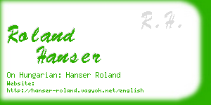 roland hanser business card